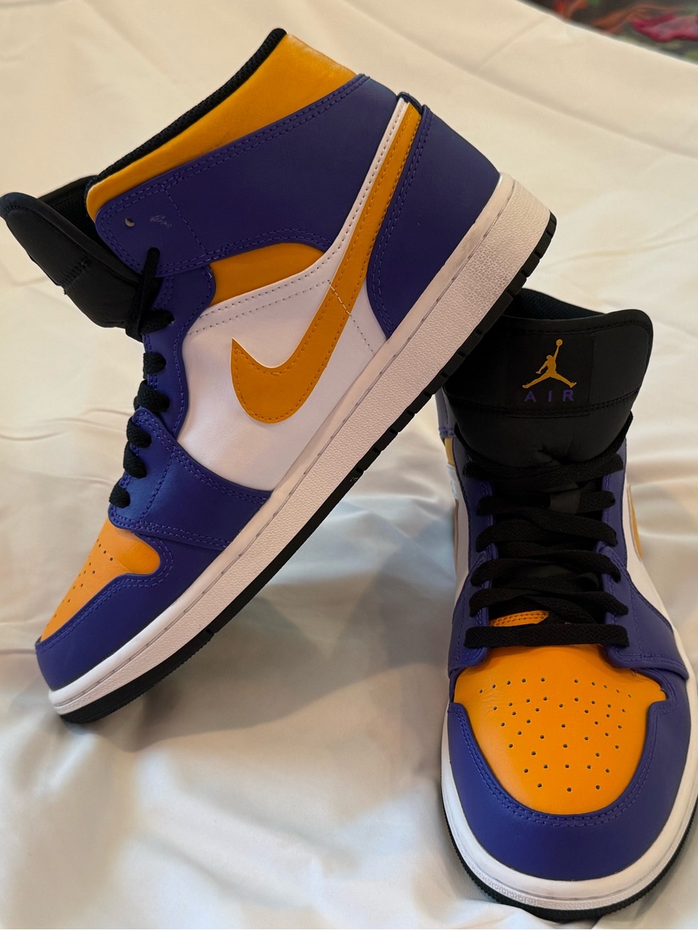 Nike Men's High-Top Sneakers - Purple/Yellow/White - Picture 3 of 11